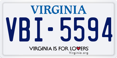 VA license plate VBI5594