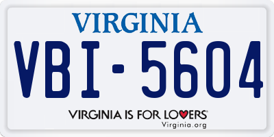 VA license plate VBI5604