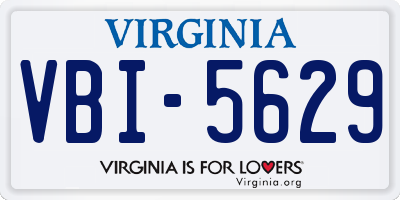 VA license plate VBI5629