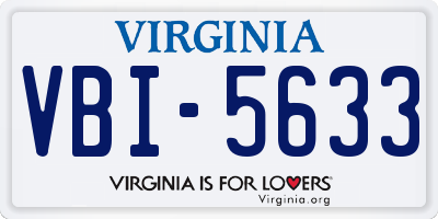 VA license plate VBI5633