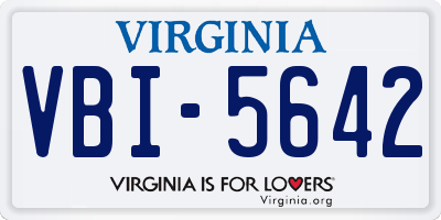 VA license plate VBI5642