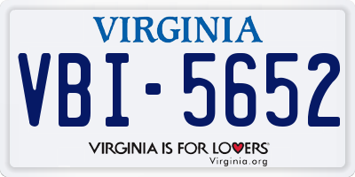 VA license plate VBI5652