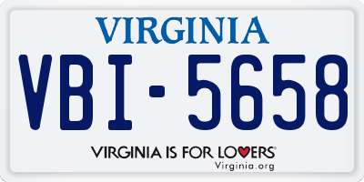 VA license plate VBI5658