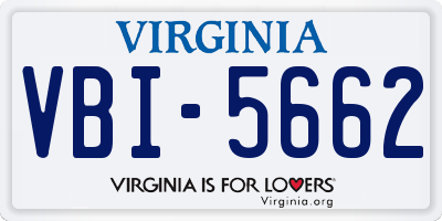 VA license plate VBI5662