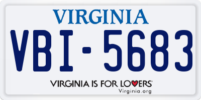 VA license plate VBI5683