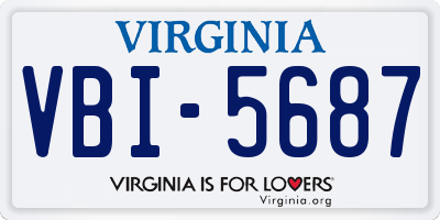VA license plate VBI5687