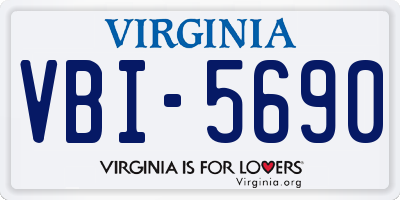 VA license plate VBI5690