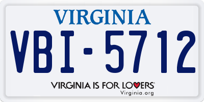 VA license plate VBI5712