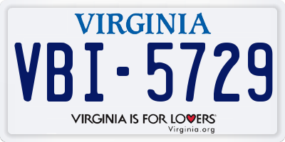 VA license plate VBI5729