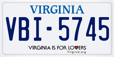 VA license plate VBI5745