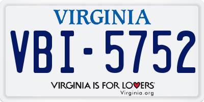 VA license plate VBI5752