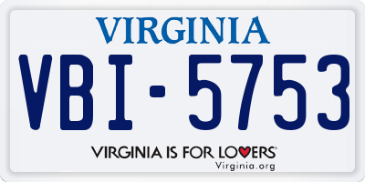 VA license plate VBI5753
