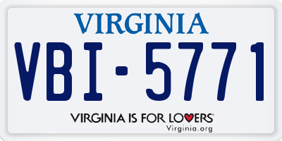 VA license plate VBI5771