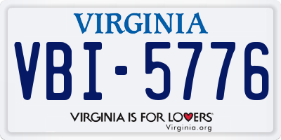 VA license plate VBI5776
