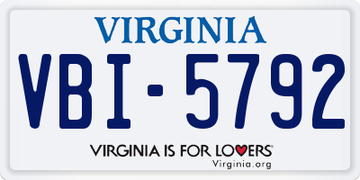 VA license plate VBI5792