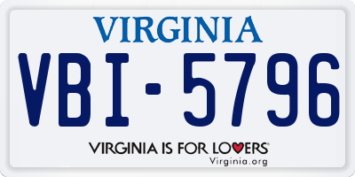 VA license plate VBI5796