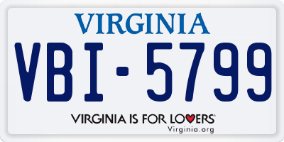 VA license plate VBI5799