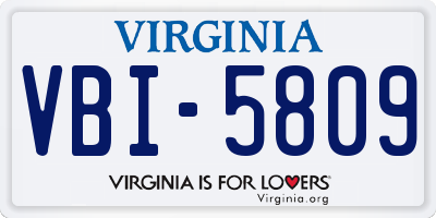 VA license plate VBI5809