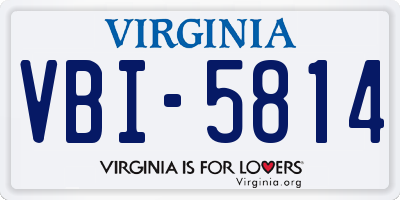VA license plate VBI5814