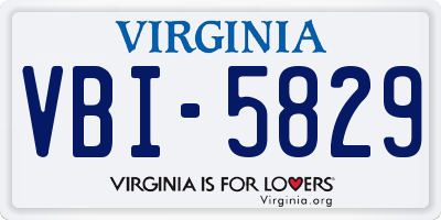 VA license plate VBI5829