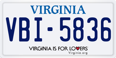 VA license plate VBI5836