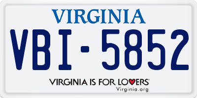VA license plate VBI5852