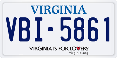 VA license plate VBI5861