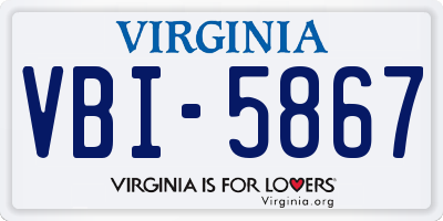 VA license plate VBI5867