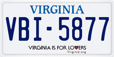 VA license plate VBI5877