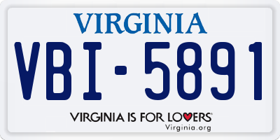 VA license plate VBI5891