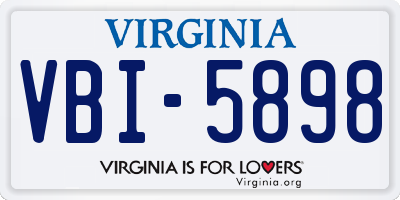 VA license plate VBI5898
