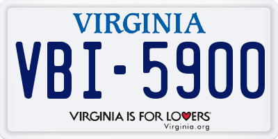 VA license plate VBI5900