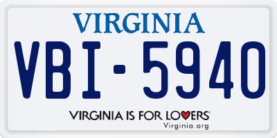 VA license plate VBI5940
