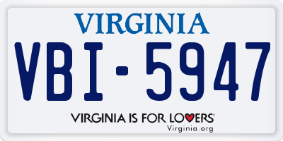 VA license plate VBI5947
