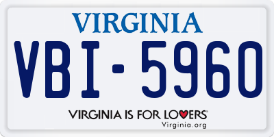VA license plate VBI5960