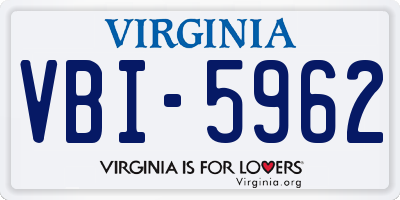 VA license plate VBI5962