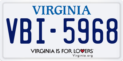 VA license plate VBI5968