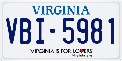VA license plate VBI5981