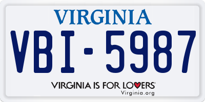 VA license plate VBI5987