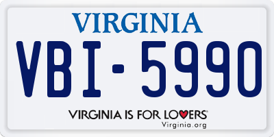 VA license plate VBI5990