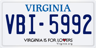 VA license plate VBI5992