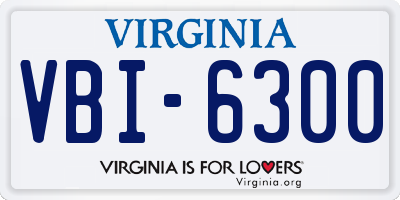 VA license plate VBI6300