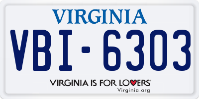 VA license plate VBI6303