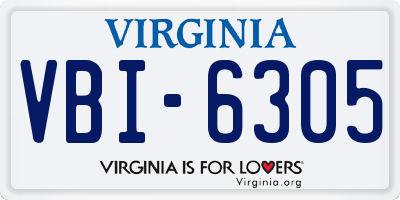 VA license plate VBI6305