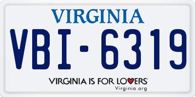 VA license plate VBI6319