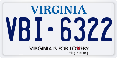 VA license plate VBI6322