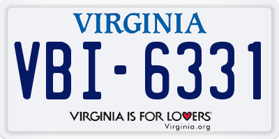 VA license plate VBI6331