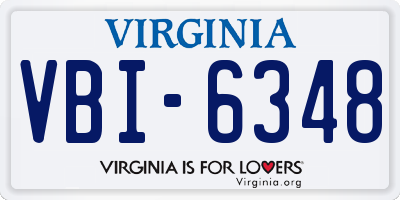 VA license plate VBI6348