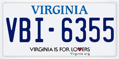 VA license plate VBI6355