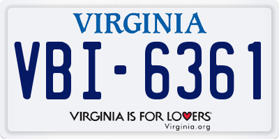 VA license plate VBI6361